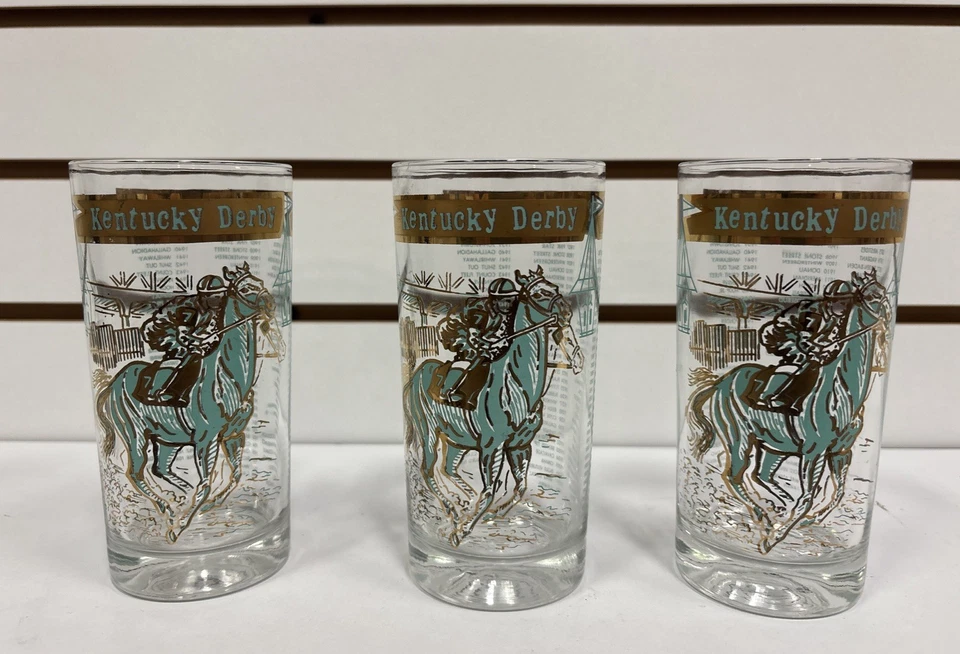 1968 Kentucky Derby Churchill Downs Glass Lot Of 3 - Image 1 of 4