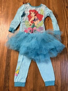 Disney Store The Little Mermaid Tutu Pajamas 3 Piece Set Size 4 - Picture 1 of 11