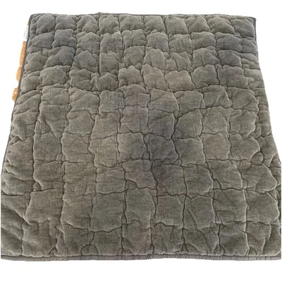 "Funda de almohada Pottery Barn diamante seda verde oliva oscuro 27"" acolchada terciopelo grueso" Foto 1 de 4