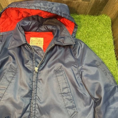 Chaqueta polar dorada vintage para hombre 40 azul marino forrada tela Yukon hecha en EE. UU. Foto 1 de 4