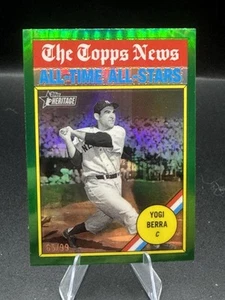 2025 Topps Heritage GREEN CHROME REFRACTOR #344 Yogi Berra /99 Yankees SP - Picture 1 of 3