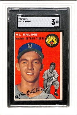1954 Topps #201 Al Kaline RC SGC 3 SN 5452485 - Image 1 of 2