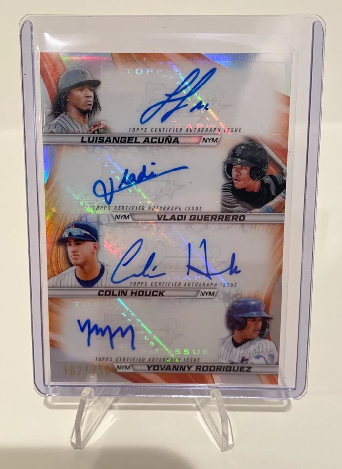 2024 Bowman’s Best Quad Auto New York Mets /250 Houck Acuna Vladi Rodriguez - Image 1 of 2