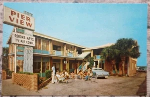 Pier View Motel Ocean Front Myrtle Beach SC. Chrome Postcard - Picture 1 of 4