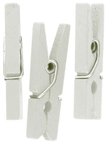 Pinzas De Ropa De Madera Blanca 2,5 Cm 50 Piezas - Imagen 1 de 1