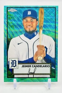 2021 Topps Chrom Platinum Anniversary Aqua Wave Refraktor Jemer Candelario - Bild 1 von 2