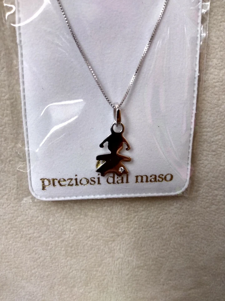 Collana in argento 925 e ciondolo con strass. Preziosi Dal Maso - Immagine 1 di 1