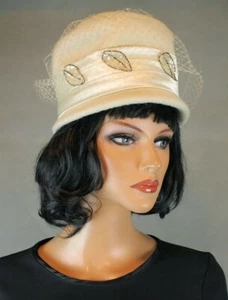 Original Vintage 1960s beige hat goodwood revival twinwood - Picture 1 of 6