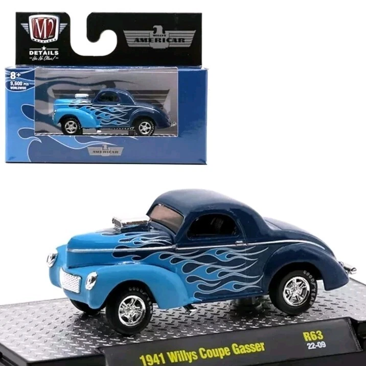 M2 MACHINES 1941 WILLYS COUPE GASSER R63 SCALE 1:64 MODEL CAR AUTO MODELLINO  - Immagine 1 di 1