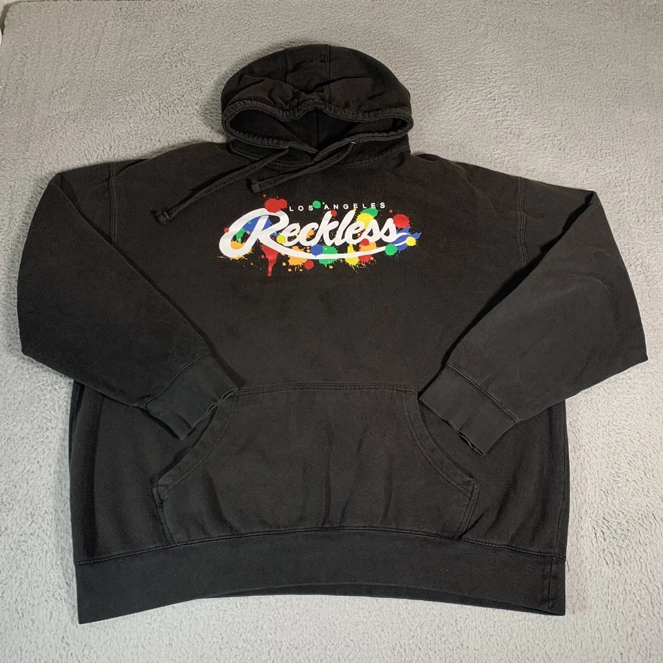 Sudadera Young & Reckless Para Hombres 2XL Sudadera con Capucha Cordón Pintura Salpicaduras XXL Patinador Foto 1 de 4