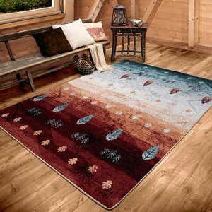 Brushfire Autumnscape Rustic Country Cabin Lodge Area Rug 4'x5' - Picture 1 of 6