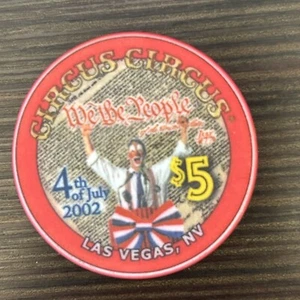 $5 Circus Circus Las Vegas July 4th 2002 We The people Casino Chip - Picture 1 of 3