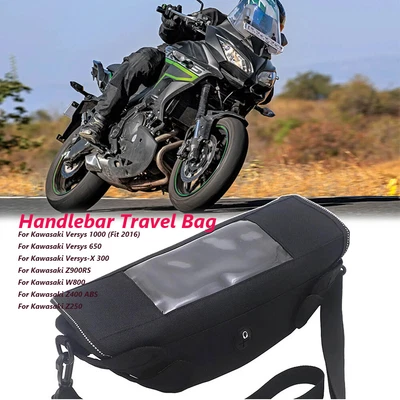 Bolsa de viaje manillar impermeable para Kawasaki Versys 1000 650 Z900RS Z400 Z250 Foto 1 de 4