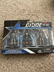 NEW~GI JOE~50th ANNIVERSARY "VANISHING ACT" SET~3 ACTION FIGURES~22 ACCESSORIES  - Picture 1 of 2
