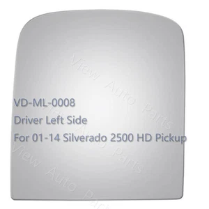 Vidrio espejo de remolque superior para 01-14 Silverado 2500 HD controlador lado izquierdo camioneta 4114 - Imagen 1 de 12
