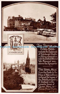 R495526 Edinburgh The Statue of Earl Haig Valentine RP Multi View 1938 - Bild 1 von 4