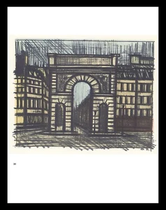 1967 Bernard Buffet Lithographie 36 "Paris, La Porte St. Martin" - Bild 1 von 2