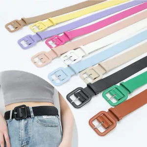 Cinturones de pretina elásticos con hebilla cuadrada ancha color caramelo para mujer - Imagen 1 de 23
