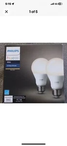 Philips Hue White A19 2-Pack bulbs 60W Equivalent Brand New No Box Not Refurbs! - Picture 1 of 2