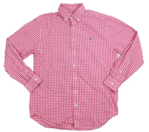 Vineyard Vines Whale Shirt Pink White Plaid Long Sleeve Button Down Size Medium - Picture 1 of 4