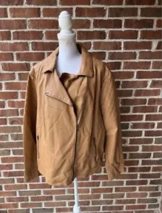 Women's Biker Jacket Slim Ladies Faux PU Leather Zip Formal Coat Plus Size 3XL - Picture 1 of 6