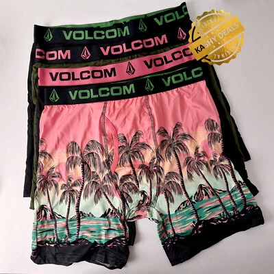 VOLCOM 4-Pack Comfort Fit Front Fly Boxer Briefs - S - Multi - Image 1 of 4