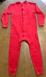 Vintage LL Bean Two Layer Wool Blend Thermal One Piece Long Johns Mens M - Picture 1 of 9