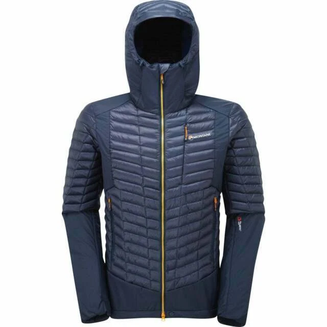 NUEVA Chaqueta acolchada con capucha Montane Quattro Fusion para hombre - Mediana - Azul Antártico Foto 1 de 1