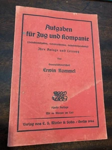 Buch verfasst v. Erwin Rommel: Aufgaben für Zug und Kompanie. 5. Aufl. 1944 (!) - Bild 1 von 9