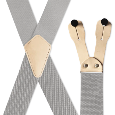 Tirantes para hombre - Anchos industriales no elásticos, X con orejas de cuero, hechos en EE. UU. Foto 1 de 4