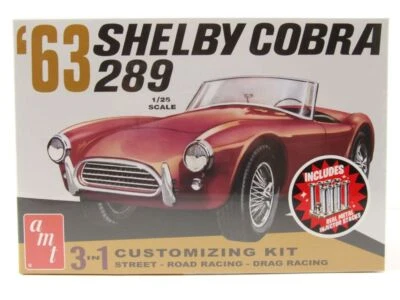 Shelby Cobra 289 1963 Modellino Auto Kit Costruzione Plastica 1:25 AMT - Immagine 1 di 4