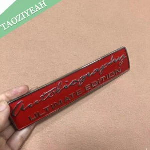 Red Autobiography Ultimate Edition Car SUV Rear Trunk Badge Sticker Emblem Decal - Foto 1 di 6