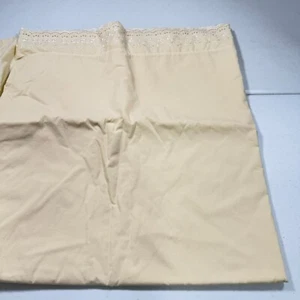 vintage pepperell flat sheet queen solid beige blend percale no iron y2k 90s - Picture 1 of 14