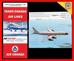AIR CANADA TRANS-CANADA AIRLINES 1960 AIRLINE TIMETABLE SCHEDULE..Plus DC-8 PC