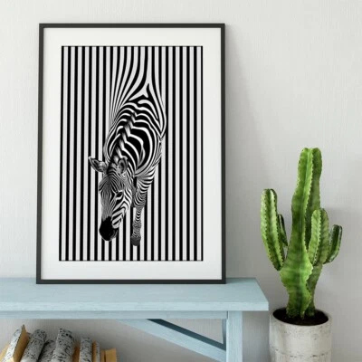 Zebra Stripes Canvas Painting Wall Art Poster Print Abstract Animal Wall Picture - Image 1 of 4