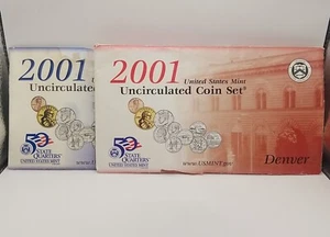2001 P&D United States Mint Uncirculated Coin Sets #3142 - Picture 1 of 24