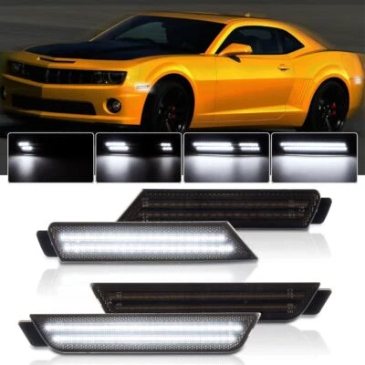 4x LED Front Rear Side Marker Lights For 2010-15 Chevy Camaro SS LT ZL1 LS White - Image 1 of 4