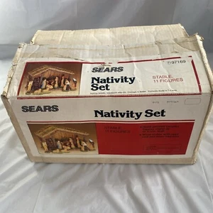 Vintage Sears Weihnachtskrippe 11-teilig 97169 originalverpackt! - Bild 1 von 13