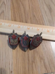 3 Soviet KGB Anniversary Shields 50 Year Anniversary 70 And 80 Rare - Picture 1 of 9