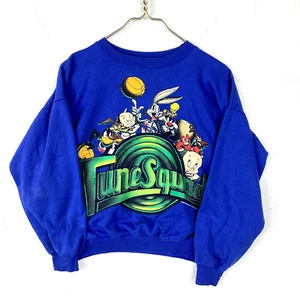Vintage Space Jam Looney Tunes Sweatshirt Crewneck Youth Large Blue 1996 - Picture 1 of 3