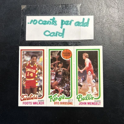 Foots walker Otis Birdsong John Mengelt 1980 81 Topps  Rebounding Leader B50a-4 - Image 1 of 2