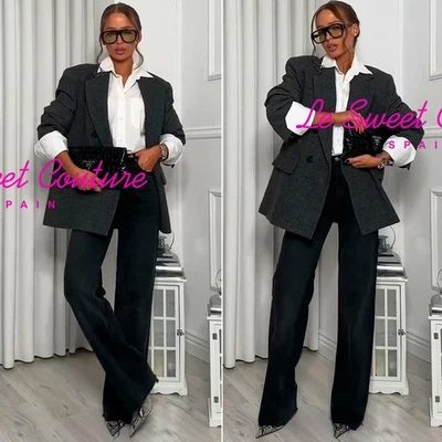 ZARA WOMAN FW25 GRAY OVERSIZED DOUBLE BREASTED BLAZER ALL SIZES 3046/415/802 - Image 1 of 3