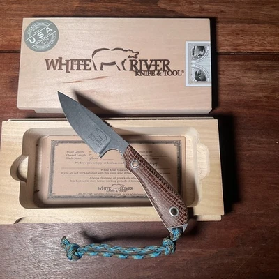 Cuchillo de caza White River M1 Caper arpillera natural Micarta CPM S35VN hoja de acero Foto 1 de 3