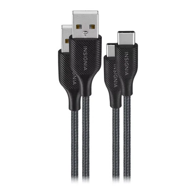 Кабель зарядки и синхронизации Insignia - 4 фута USB-A - USB-C (2 шт.) - угольный - Изображение 1 из 4
