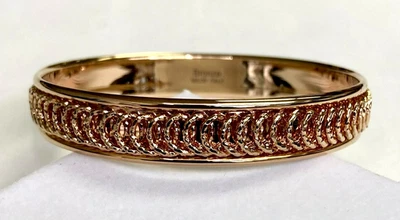 QVC Bronzo Italia Average Diamond Cut Spiral Design Round Bangle - Image 1 of 4