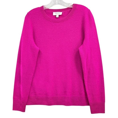 NORDSTROM женщин кашемир ворота длинным рукавом свитер зимний мягкий розовый L - Изображение 1 из 4