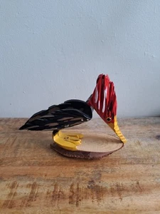 Folk Handcrafted Wood Pileated Woodpecker Wall Hanging 7" x 5" x 2" - Picture 1 of 5