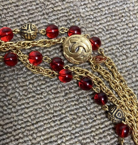 Collana Chanel Gripoix ciondolo super lunga marca cocco colore pietra accessori