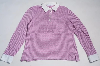 AMINA RUBINACCI Women’s Striped Long-sleeve Polo Shirt With White Collar Size 42 - Image 1 of 4