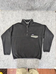 Patagonia Synchilla Black snap t Fleece Jacket mens 2XL Flaw - Picture 1 of 13